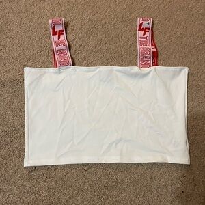 LF The brand white crop top size‎ large